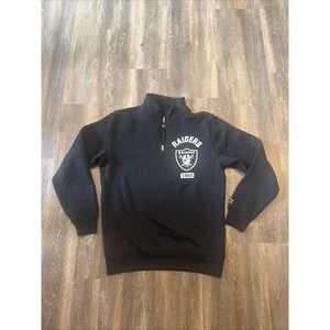 Las Vegas Raiders Men's Medium Starter Black Label 1/4 Zip Sweatshirt 1960